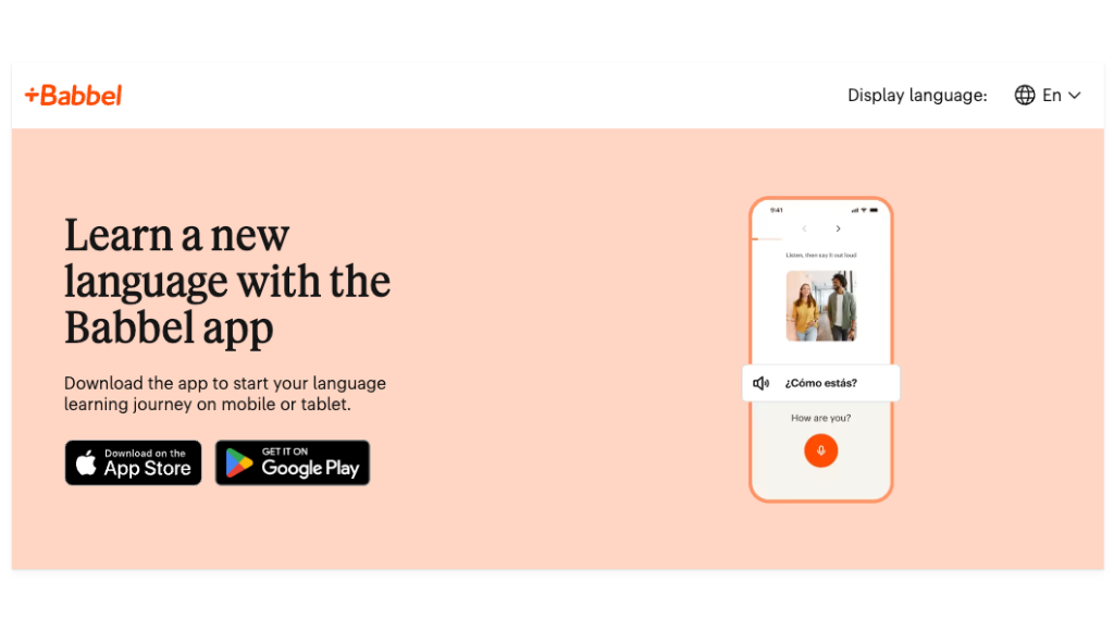 babbel app homepage