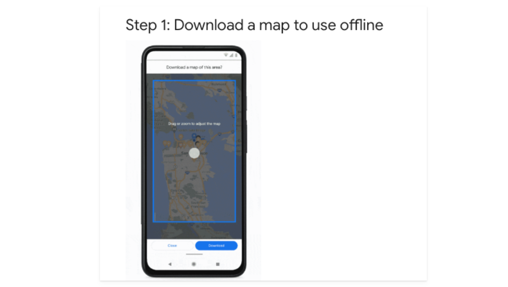 google offline maps screenshot